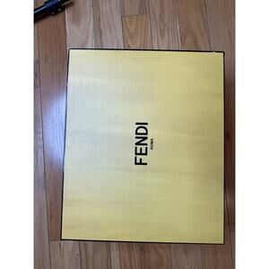 Large Authentic FENDI ROMA Empty Yellow Black Gift Storage Box 16” X 13” X 5.5”